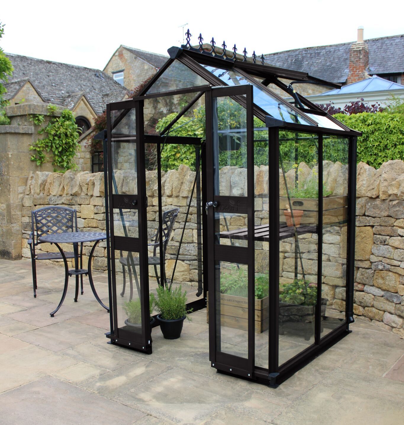 den Birdlip 44 Greenhouse - Black
