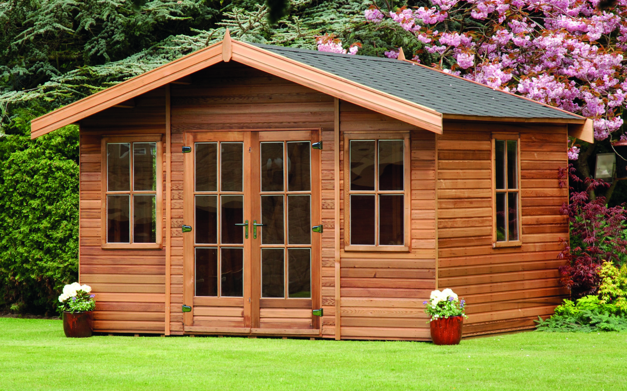 Regency Milan Summerhouse 12' x 10' with optional cedar cladding & black felt tiles
