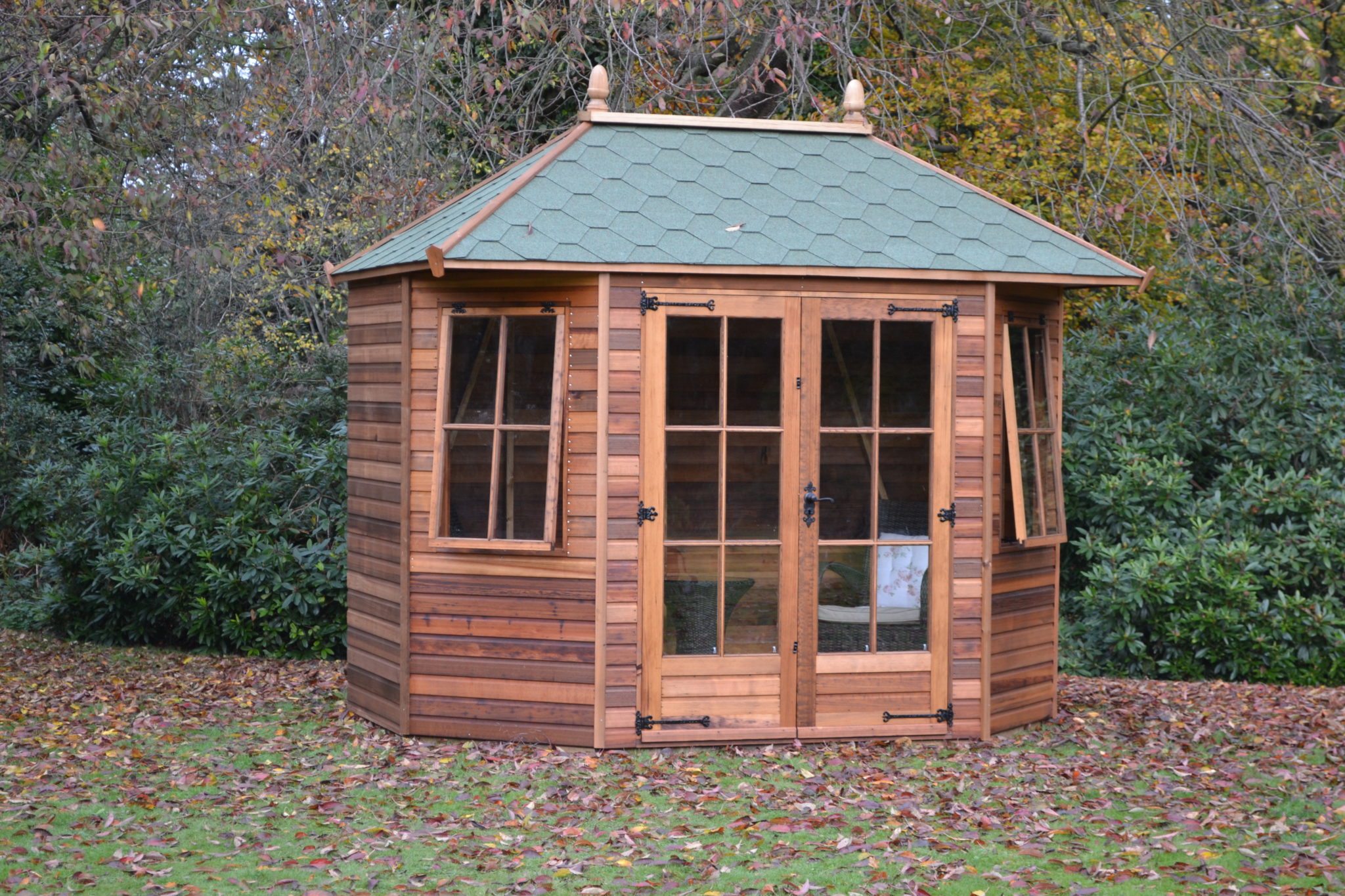 Regency Richmond Summerhouse 10' x 6' with optional georgian glazing, green felt tiles & cedar cladding