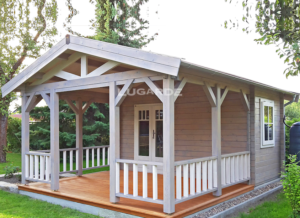 Lugarde Log Cabin with canopy & verandah B58