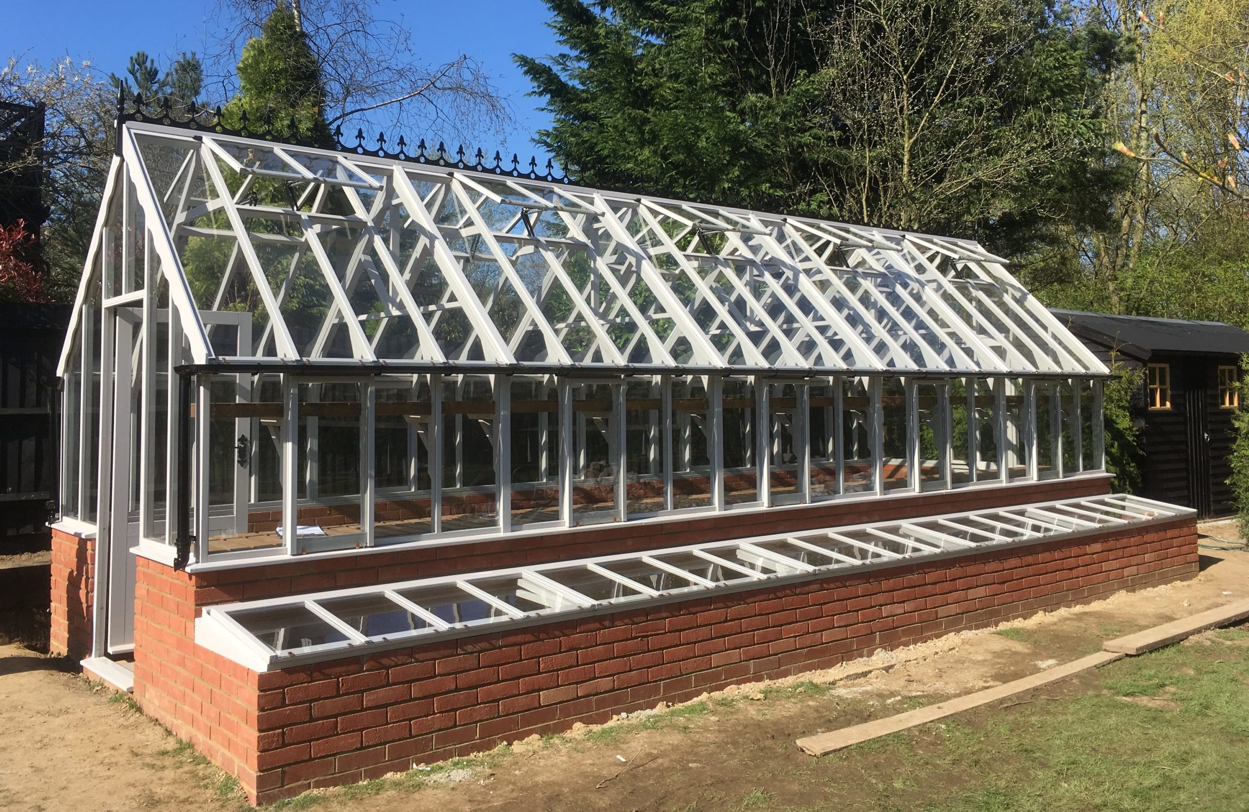 Swallow Eagle 8'3 x 26'7 greenhouse painted Lily White